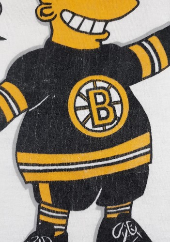 T-shirt Bart Simpson Boston Bruins taglia L Radical Bruin punto singolo vintage - Foto 6 di 9