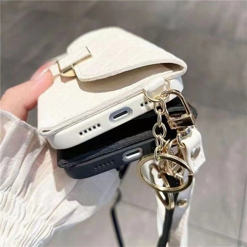 For iPhone 16 Pro Max 15 14 13 12 11 XR 7 Cover With Card Holder Neck Strap Case - Picture 3 of 12