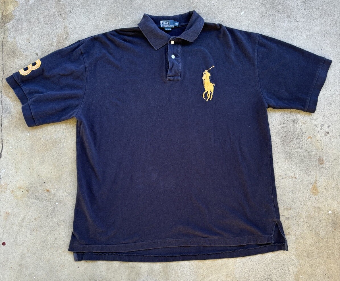 POLO RALPH LAUREN BIG PONY WHITE チーフキーフ Polo Ralph Lauren Polo Shirt Mens Large White Bulle Rock