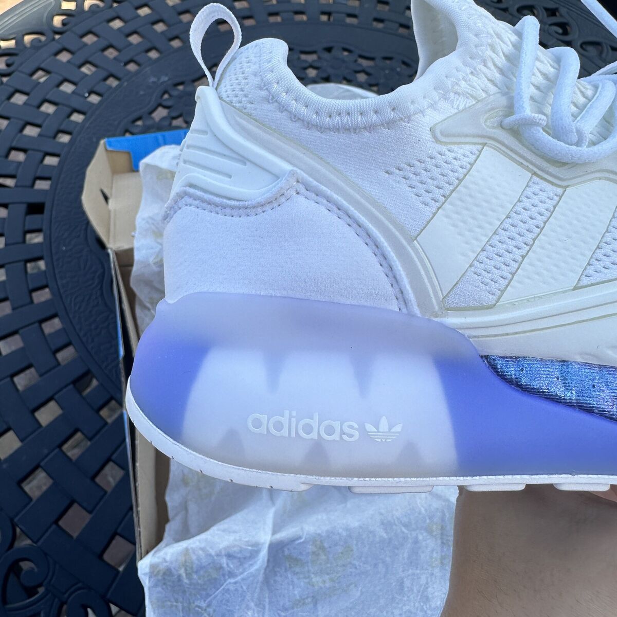 Adidas ZX 2K Boost White Boost Blue Violet Men's Athletic Adidas ZX 2K Boost White Boost Blue Violet Men's Athletic