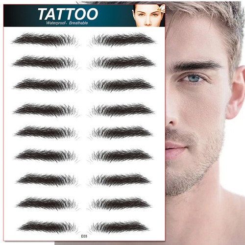 10 Pairs Eyebrow Tattoo for Men Realistic Fake Eyebrows Popular Transfer Stic-dx - Picture 5 of 11