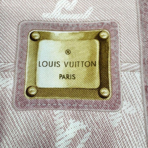 Share Louis Vuitton sciarpa bandana seta rosa 118 cm x 8 cm modello monogramma usata - Foto 5 di 11