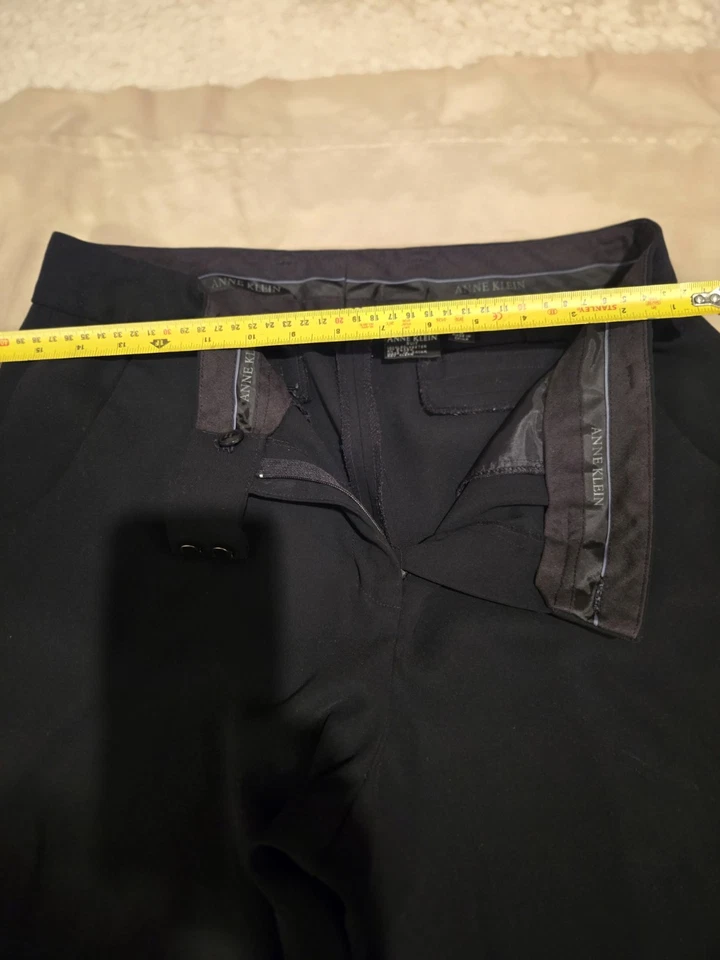 Pantalones Anne Klein elegantes negros de pierna ancha Foto 3 de 4