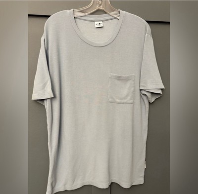 NN07 No Nationality XL Picket T-shirt Baby Blue Ribbed Clive Tee Cotton Blend