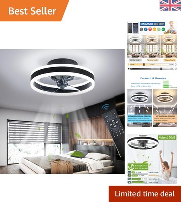 Energieeffizienter LED Deckenventilator mit Beleuchtung, reversible Fernbedienung, 6 Geschwindigkeiten, Mo...