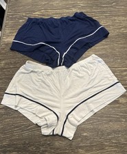Two Eberjey Gisele PJ Shorts Lounge Soft Sleepwear Size Small Navy & White
