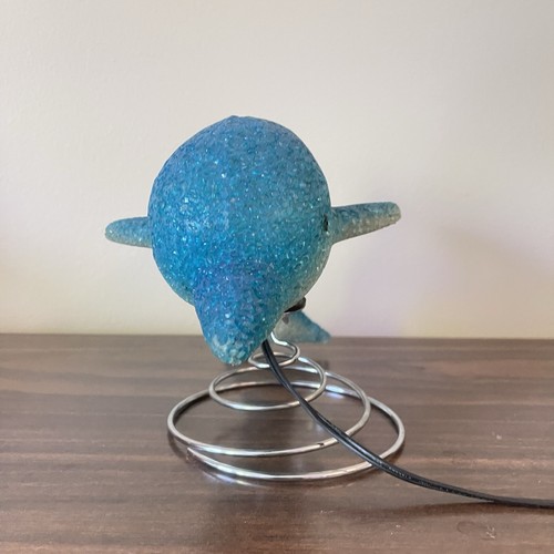 Vintage Dolphin Lamp Melted Popcorn Blue White Light Ocean Marine Aquatic Y2K - Picture 4 of 6