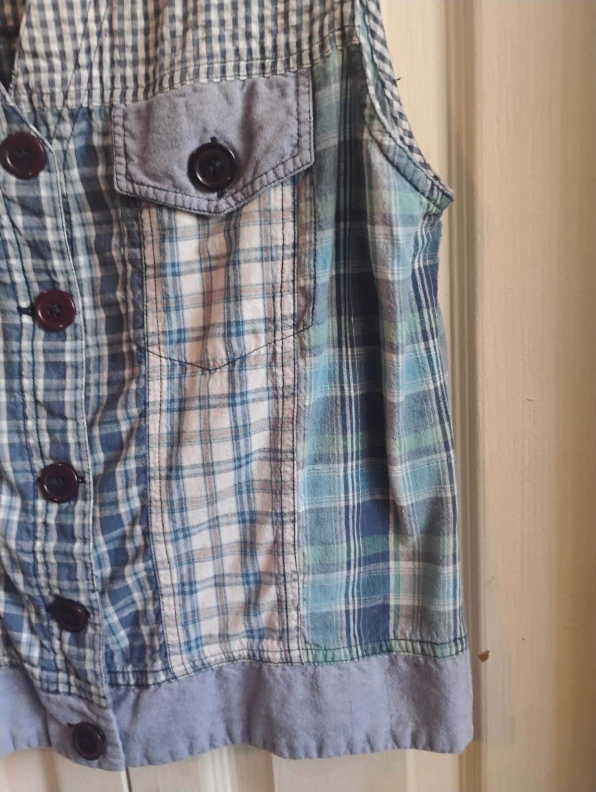 Requirements Vintage Patchwork Plaid Sleeveless B… - image 6