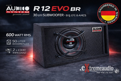 Audio System R 12 EVO BR 30cm Subwoofer Bassreflexgehäuse 600Watt RMS RADION NEU