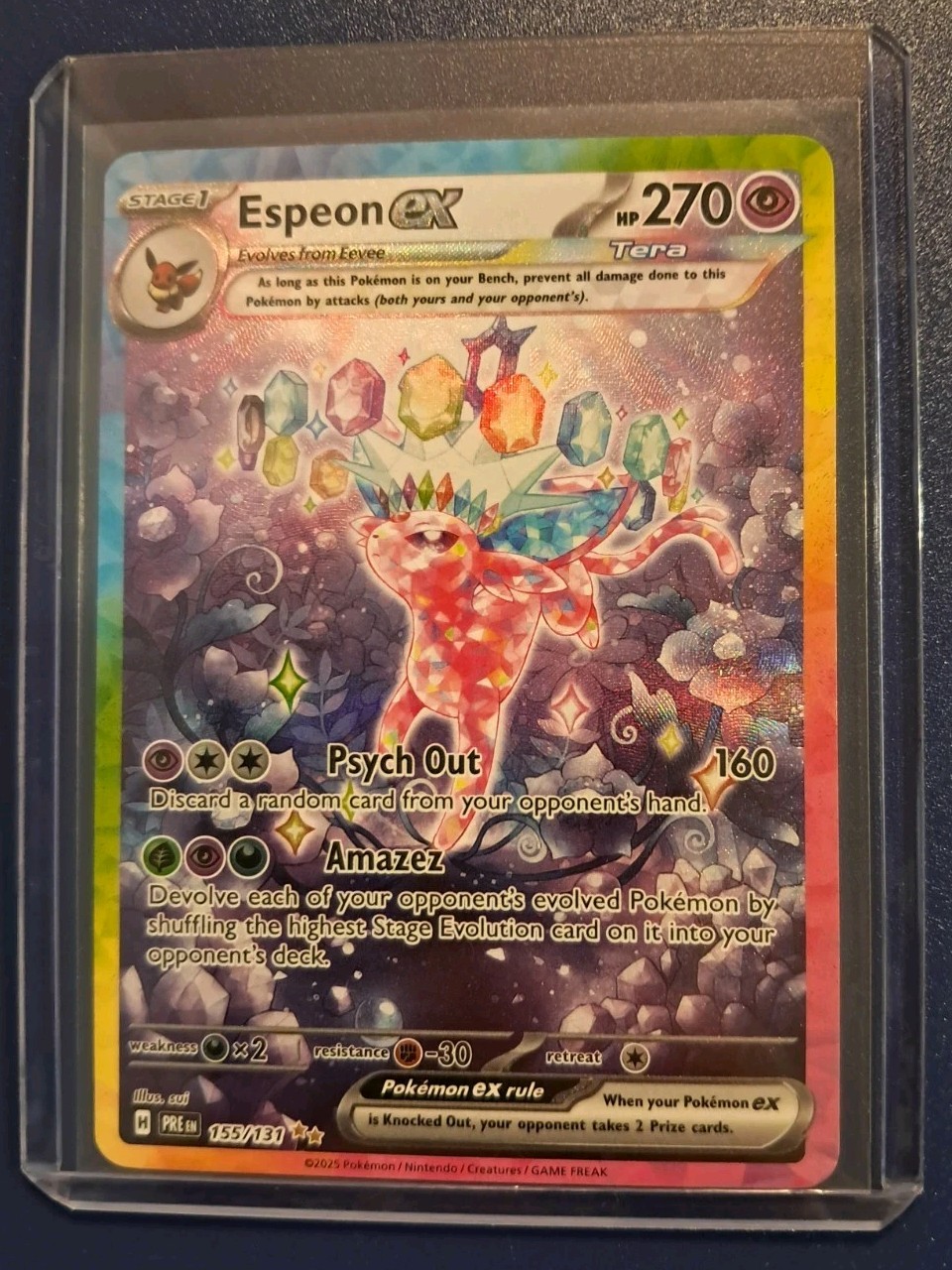 Pokémon Espeon ex 155/131 SV: Prismatic Evolutions SIR Holo ENG
