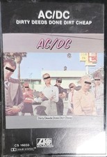 AC/DC - Dirty Deeds Done Dirt Cheap Cassette, 1976, Atlantic CS 16033