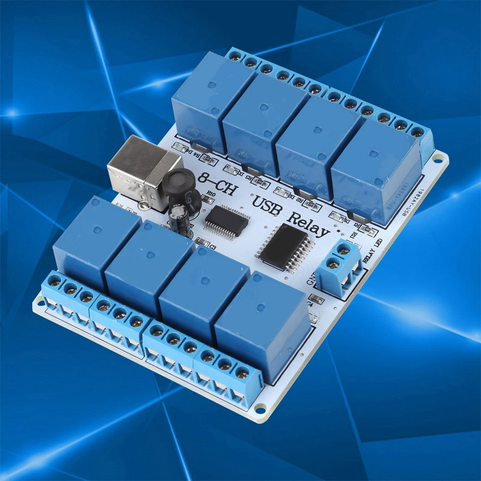 8-channel 12VDC Type B USB Relay Board Module Controller For Automation Robotics - Image 3 of 4