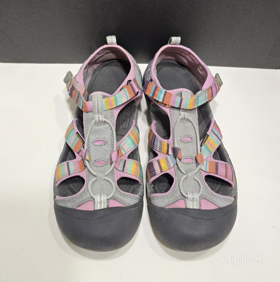 Sandalo scarpa acqua Keen Newport Youth H2 rosa righe arcobaleno lavabile taglia 6 bambini