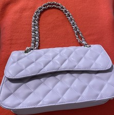 Vintage New York  Co Double Strap Handbag Purple Snap Closure Inner Zip Pocket