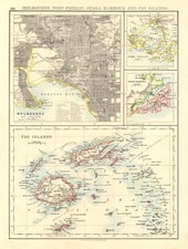 AUSTRALASIA. Plan Melbourne. Fiji Viti/Vanua Levu. Mapa Otago Port Phillip 1906
