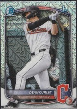 Dean Curley 2025 Bowman Draft #BDC-129 Chrome Mojo Refractor Cleveland Guardians