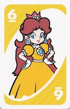 Princess Daisy UNO Card Super Mario Bros Nintendo Yellow Number 6 Trading Card