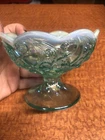 Vtg 1970s Fenton Green Opalescent Lily of the Valley Fairy Lamp Base Art Glass