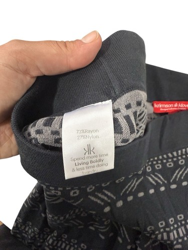 Krimson Klover Nordic Faire Isle Base layer Leggings Gray Black Womens Large - Picture 4 of 7