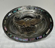 Vintage Rare Harley Davidson Motorcycles USA Eagle Shield Belt Buckle Bi G2U