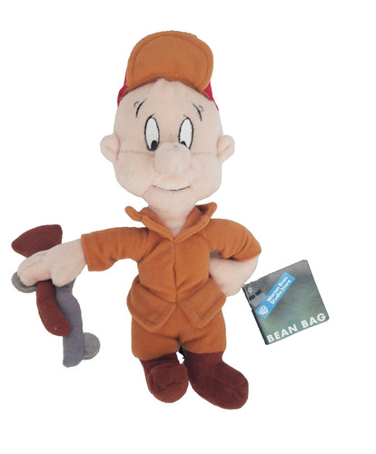 Warner Bros. Studio Store Looney Tunes Elmer Fudd Bean Bag Plush Toy 1999 9"