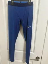 Mens Nike PRO  Elite Team Running Long Tights Made in USA Blue AO8491-000 Size S