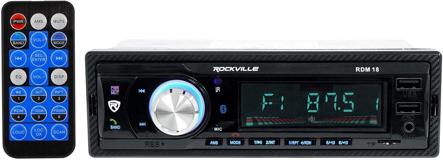 Rockville RDM18 In-Dash Car Digital Media Bluetooth AM/FM/MP