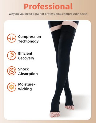 s-4XL 23-32mmHg Elastic  Compression Stocking Unisex Medical Class 2 Pressure 