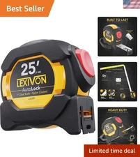 25Ft/7.5m AutoLock Tape Measure | 1-Inch Wide Blade with Nylon Coating, Matte...