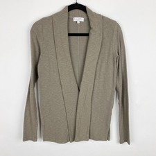 Michael Stars Shawl Collar Cardigan Sweater Taupe XS Lightweight Knit Made USA