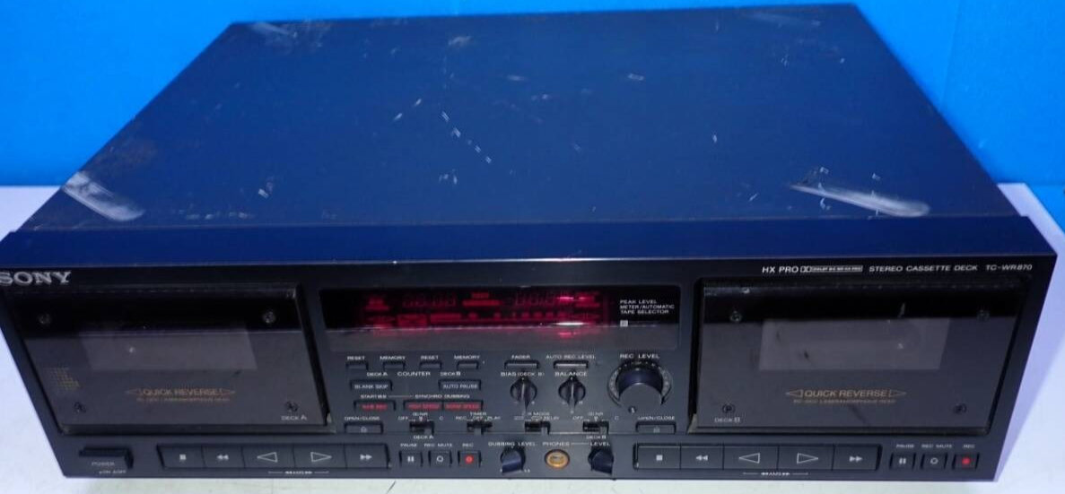Sony TC-WR870 High end Stereo Quick Reverse Cassette Deck Black