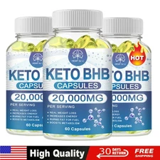 180 Pills KETO BHB 20000MG Ketone Fat Burner Weight Loss Diet Pills Ketosis