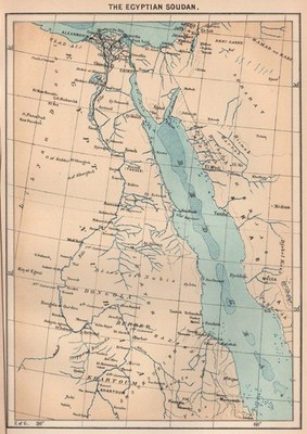 Der Ägyptische Sudan. Naher Osten Afrika 1885 alte antike Vintage Karte Plan Chart