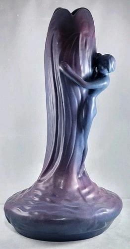 Van Briggle Pottery Vintage Water Nymph Floor Vase Purple Blue - 20"