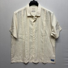 Scotch  Soda Men Short Sleeve Linen Blend Button Shirt XXL 2XL D086 -5