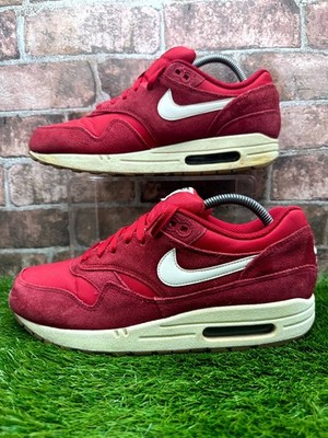 Nike Air Max 1 Essential 537383-611 Turnschuhe Herren UK 8 Gym Rot Lifestyle Schuhe