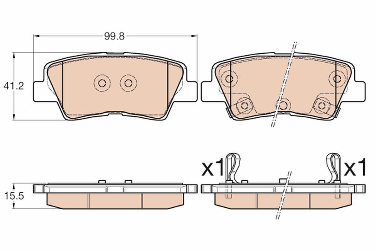 Rear TRW-OE GDB3569 Brake Pad Set, disc brake for HYUNDAI,KIA