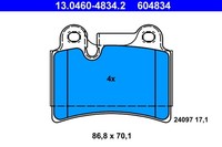 ATE Bremsbelagsatz Scheibenbremse 13.0460-4834.2 FüR VW Touareg 7L7 7LA 7L6 TDI