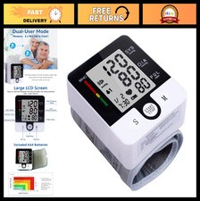 Automatic Talking Wrist Blood Pressure Monitor - Digital Cuff, Large LCD, Portab