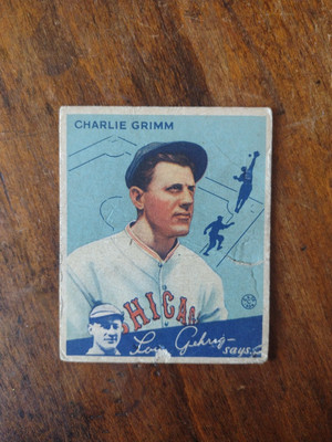 1934 Goudey #3 Charlie Grimm Chicago Cubs B Read