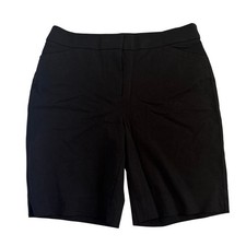 Chico's Black Bermuda Shorts Size 1.5 US 10 Cotton Blend Stretch Knee Length