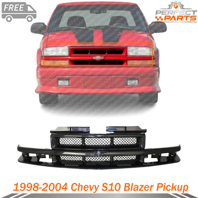 New Black Grille With Molding Trim Fits For 98-04 Chevy S10 Blazer Pickup Xtreme