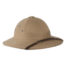 Classic French Army Tropical Pith Helmet Military Style Costume Replica Khaki