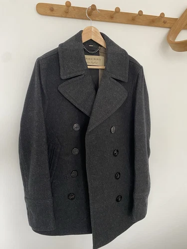 Cappotto Burberry Pea Grigio Scuro Uomo Medium Ottime Condizioni