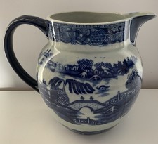 Vintage VICTORIA IRONSTONE BLUE &WHITE WARE  JUG  18 Cm