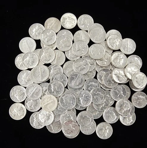 MERCURY DIMES ~ MS BU ~Lot of 93 coins