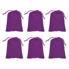 6Pcs Velvet Drawstring Bags, 9x7 Inch Soft Gift Bags Jewelry Pouches, Purple