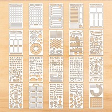 20 Pcs Planner Stencils 4x7 Inch Journal for Journaling White