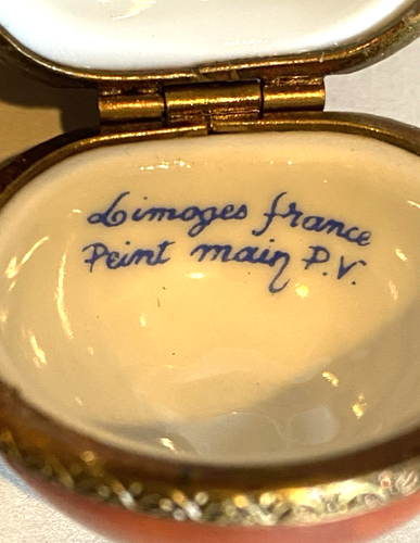LIMOGES *PV* PEINT MAIN Trinket Box-4-VEGETABLE LOT-FENNEL-TOMATO-CARROT-PEPPER - Picture 9 of 13