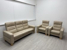 Ekornes Stressless ‘Wave’ High Back 3 Seater + 2x Armchairs Sofas (RRP. £6,749)